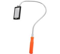 Mikikit Flexible LED Inspection Mirror for Mechanic with 360° Rotatable Bendable Reflective Vehicle Undercarriage Check Tool, 20x10cm Flexible Square Mirror for Automotive Repair and Extra