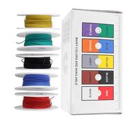 Mikikit Flexible Silicone Electrical Wire 5 Rolls High Temperature Resistant Copper Cable for DIY Car Wiring and Household Electrical Projects Red Black Yellow Blue Green