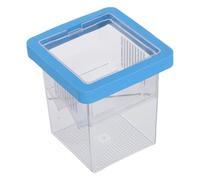 Mikikit Floating Fish Breeding Box with Mesh Screen, Acrylic Aquarium Isolation Container, Blue Floating Hatchery Tank with 3 Suction Cups for Fry, Shrimp Betta Safe Adaptation