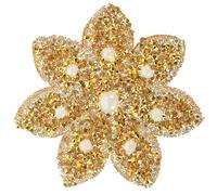 Mikikit Flower Iron Patch for Wedding Dress DIY Craft Supply Rhinestone Applique Embellishment for Clothes Repair Versatile Bridal Sash Decoration Easy to Sew Iron