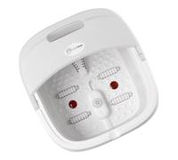 Mikikit Foldable Foot Wash Basin White with Foot Massager and Lid Lightweight Pp and Ptr Material for Home Use and Easy Storage in Suitcase