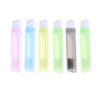 Mikikit Folding Travel Toothbrush Set Removes Stains with Ergonomic Handle 6pcs and Pp Material Portable Travel Toothbrush for Graduation W or Carrying in Gym Bag or Work