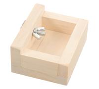 Mikikit Food Easy Small for Smooth Hamster Animals Surface Wooden Bowl and to Clean Design, Beige Feeding Dish Suitable Pet