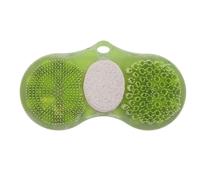 Mikikit Foot Scrubber for Shower with Pumice Stone - Silicone Feet Massage Mat with Suction Cups for Callus & Dead Skin Removal - Hands-Free Pedicure Cleaner for Bathroom Floor