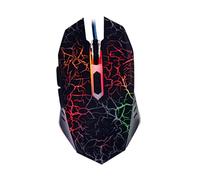 Mikikit Gaming Mouse Optical USB Receiver Buttons Black Crack Design for PC and Laptop Use Ergonomic Wired Mouse