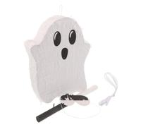 Mikikit Ghost Piñata with Stick and Eye Mask Halloween 3d Paper Candy Holder Lightweight and Easy to Smash Hollow Interior Pinata for Birthday Celebrations and Outdoor Party Decoration
