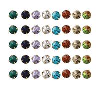 Mikikit Glass Claw Rhinestones Suitable for Backpacks and Clothes Decoration 40pcs 8mm Round Shape Embellishing DIY Jewelry Clothing Random Color for Sewing Accessories