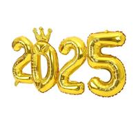 Mikikit Golden Pvc Number Balloons with Unique Design for Wedding Decorations and Easy Arrangement, Versatile Use for Weddings and Malls in 2025 New Year