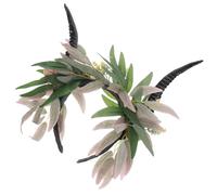 Mikikit Gothic Horn Headband for Women Halloween Cosplay Headwear with Realistic Black Plastic Horns Adds a Mysterious and Eye-catching Look for Masquerade and Party