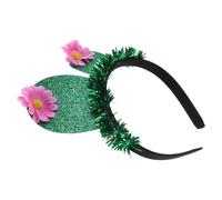 Mikikit Green Cactus Headband Made of Felt and Fabric with Versatile Styling and Secure Fit, for Holidays and Weddings, Fun Party Hair Accessory for Adults