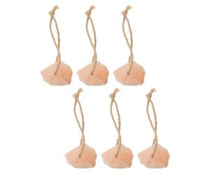 Mikikit Guinea Pig Pellets Salt Block 6Pcs Rope Mounted Mineral Lick for Rabbits and Deer Livestock Grazing