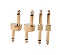 Mikikit Guitar Effect Pedal Connectors Double Head 2 Hook and 2 Straight Converter Plug Gold Instrument Pedal Board Accessories Space Efficient Couplers Replacement