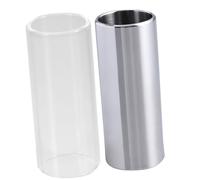 Mikikit Guitar Slides Accentuates Middle Harmonics 2pcs Stainless Steel and Glass Medium Bottleneck Slide with Excellent Intonation for Guitar and Bass