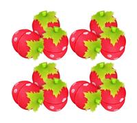 Mikikit Hair Rollers with Uniform Curls 24pcs Sponge Strawberry-shaped Heatless Curlers Travel-friendly Soft Red Sponge Curling Tools for Women and Ladies for Sleeping and Daily Use
