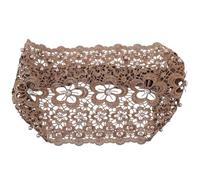 Mikikit Hairband with Artificial Pearl Decorative Elegant Plum Blossom Pattern Lace Material and Elastic Band, Non-slip Wide Headband to Fix Your Hair and Cover the Head, for Birthday