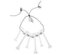 Mikikit Halloween Choker Necklace for Halloween Lightweight Plastic Bone Pendant Chain Unique Creative Design Suitable for Public Relations Plan and Awards Ceremony