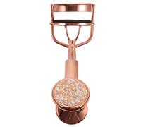 Mikikit Handheld Eyelash Curler Non-Slip Finger Grip, Stainless-Steel Material, Glitter Design, Practical Eyelash Makeup Tool for Professional Eye Lash Curling and Beauty Use