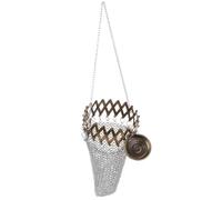 Mikikit Handmade 1920s British Vintage Coin Purse Silver Metal Small Wallet with Hanging Chain Multi-Functional Ladies English Retro Style Purse for Everyday Use