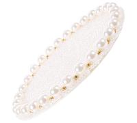 Mikikit Handmade Beaded Pearl Drink Coasters Heat Insulation Cup Holder Small Table Placemats White Decorative Home Teacup Coaster for Dining and Coffee Tables