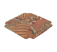 Mikikit Handmade Brocade Fabric Tea Cup Coaster Set, Small Satin Table Runner with Anti-scald Cup and Bowl Mats, Protective Tea Towel for Home Kitchen Dining