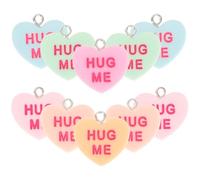 Mikikit Heart Charms Heart-shaped for Jewelry Making 14pcs Resin and Iron Pendants for DIY Crafts, for Bracelets, Necklaces, and Key Chains in Arts and Crafts