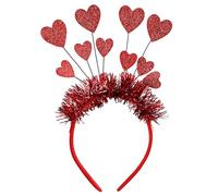 Mikikit Heart Headband Fabric Red Heart-shaped Cupid Head Piece for Women, Comfortable Snug Fit for Weddings and Valentine's Day