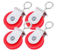 Mikikit Heavy Duty Metal and Abs Pulley Wheels Multifunctional Farm Pulley 4pcs with High Load Capacity for Farming Use Suitable for Duck House and Rabbit House