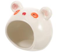 Mikikit Hideout to Hide Shaped Cooling Ceramic Hamster for Bear Nest Safe Play Sleep Small Pets and Animal for Summer and Whole Year Use