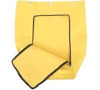 Mikikit High Capacity Oxford Cloth Housekeeping Replacement Bag with Front Zippered Closure for Commercial Janitorial Cleaning and Hotel Linen Workflows, Yellow Waterproof Cart Bag