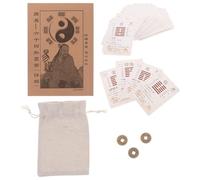 Mikikit I Ching 64 Hexagram Divination Cards with Chinese Good Luck Coins and Instruction Guide for Feng Shui Beginners and Wealth Prosperity Rituals
