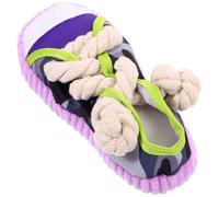 Mikikit Interactive Squeaky Dog Shoe Shaped Chew Made of Canvas and Cotton Rope for Large Dogs and Small Puppies, for Puppy Chewing and Pet Teeth Grinding