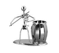 Mikikit Iron Pencil Holder and Small Things Storage Violin Shaped with Sturdy Structure Creative Simple Formed Pen Container for Office and Store for Desk Organisation