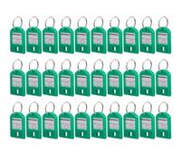Mikikit Key Identification Tags 35Pcs Green Keychain Labels for Travel Hotel and Bag Management