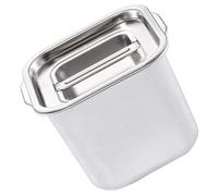 Mikikit Kitchen Condiment Pot Stainless Steel Square Jar with Lid 12Cm for Storing Salt Pepper and Sugar at Home