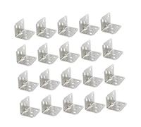 Mikikit L Shaped Corner Brace Right Angle Brackets Heavy Duty Support Shelf Wall Hanging Heavy Duty Angle Braces with Mounting Screws for Furniture and Cabinet 20Pcs