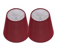 Mikikit Lamp Shades 2 Pcs Small Cylinder Fabric Clip-On Barrel Shade for Bulb, Floor Light Shade, Simple Room Decor, Burgundy Red
