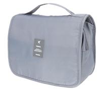 Mikikit Large Capacity Hanging Travel Toiletry Bag with Hook, Waterproof Foldable Wash Bag in Light Grey for Men and Women, Portable Personal Care Organizer for Skincare and Cosmetics