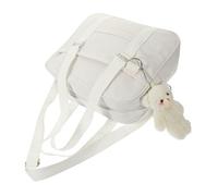 Mikikit Large Capacity Pu One-shoulder Crossbody Bag for Women with Adorable Pendant, for Everyday Leisure and Personal Life in Silver