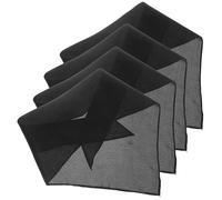Mikikit Large Dog Bandanas Wear-resistant and Comfortable Handkerchief 4pcs in Black Polyester for Daily Life and Parties