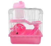 Mikikit Large Double-layer Hamster Cage with Wire and Plastic Construction Providing Play Area and Exercise Space for Mice and Gerbils Creative Small Pet Hideout Cage