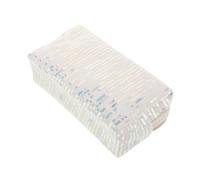 Mikikit Large Makeup Bag Travel Makeup Bag Trendy Polyester Shiny Sequins Lightweight with Welldesigned Compartments for Women Professional Use 7.28x4.13x2.56in Beige White