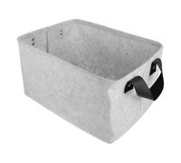 Mikikit Laundry Medium Easy Foldable Straps Two Felt Basket with, to Carry Storage Grey Laundry Hamper f or for Clothes and Household Items Bedroom or Bathroom