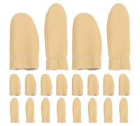 Mikikit Leather Finger Protectors Thimble 20Pcs Wool Felt Finger Cots for Embroidery Knitting and Needle Felting Comfortable Protective Sleeve for DIY Projects Random Color