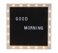 Mikikit LED Letter Board Message Board with Felt Surface and Wooden Letters Black for Home Office and Coffee Shop Use Creative Changeable Display Sign