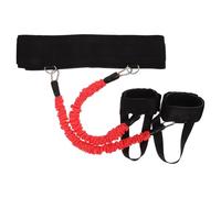 Mikikit Leg Strengthening Resistance Band Kit with Ankle and Waist Bands, Red Fitness Leg Training Equipment for Vertical Jump and Lower Body Workout, Reusable Gym Exercise Strap Set