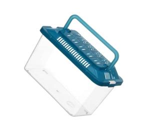 Mikikit Lightweight Compact Plastic Pet Transport Box for Reptiles and Goldfish with Design, Portable Aquarium Carrier Suitable for Turtle Fish Tank and Small Pets