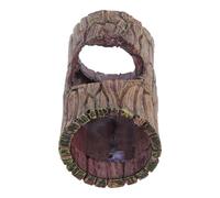 Mikikit Lizard Bark Resin Hideout with Suction Cup for Gecko and Turtle Habitat Reptile Tank Accessories Amphibian Shelter Log
