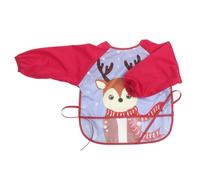 Mikikit Long Sleeve Bib Apron for Full Coverage Feeding Smock with Elastic Machine Washable Bib for Boys and Protective Sleeved Apron for Mealtime and Art Activities Fits Ages Years