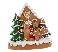 Mikikit Luminous Christmas Mini House Resin Ornament for Holiday Decor Gingerbread Village Decoration for Table Versatile Xmas House Figurine for Living Bedroom Study