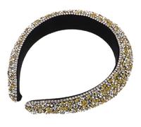 Mikikit Luxury Rhinestone Headband for Baroque Style, Wide Band Design, Easy to Put and Take, Elegant Diamond Decorated Hairband for Party and Banquet Accessories